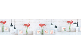 Стеновая панель 200 ПР красные герберы