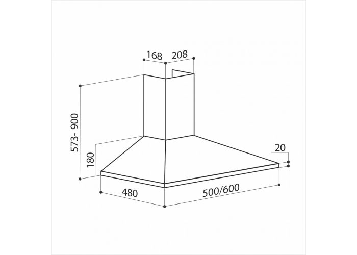 Встраиваемая вытяжка LEX BASIC 600 IVORY