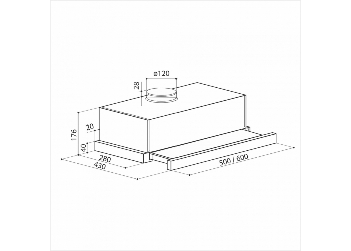 Встраиваемая вытяжка LEX HUBBLE 2М 600 RAW WOOD