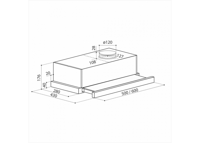 Встраиваемая вытяжка LEX HUBBLE G 500 (G1M) BLACK