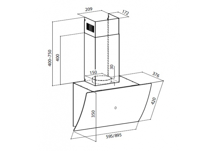 Встраиваемая вытяжка LEX PLAZA GS 600 WHITE