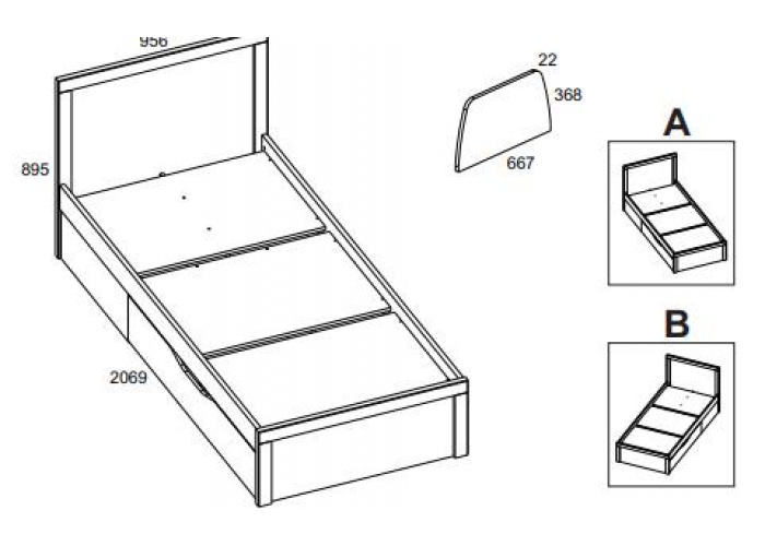 Кровать Анрэкс BJORK 90