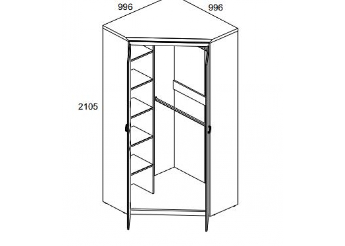 Шкаф угловой Анрэкс BJORK 2D