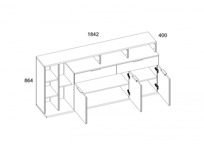 Тумба Анрэкс COMPACT 3D2S7N L