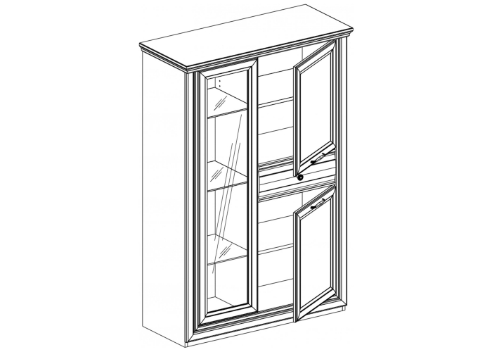 Шкаф с витриной Анрэкс BORDO 1V2D1S