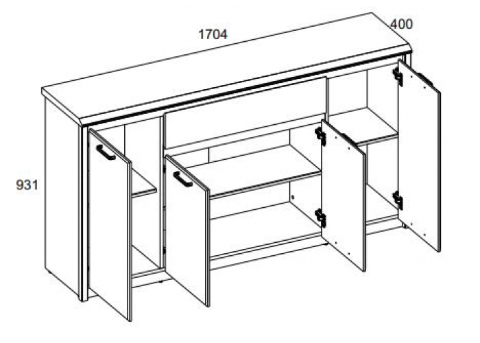 Тумба Анрэкс BJORK 4D1S