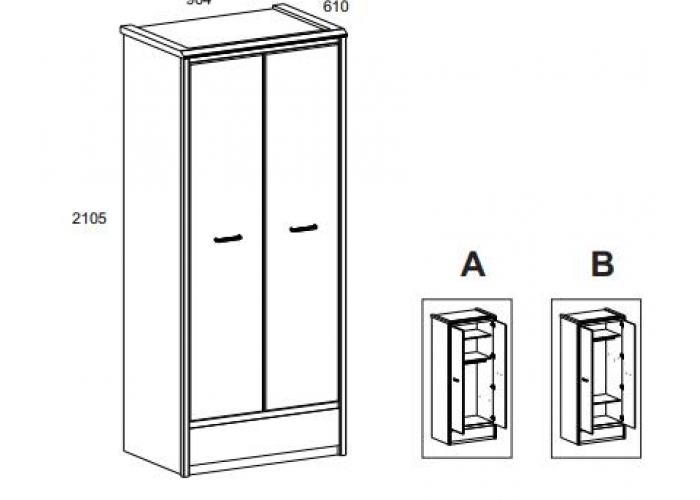 Шкаф Анрэкс BJORK 2DG1S