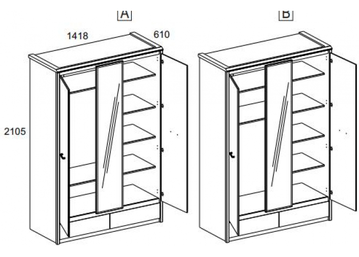 Шкаф Анрэкс BJORK 3DG2S Z