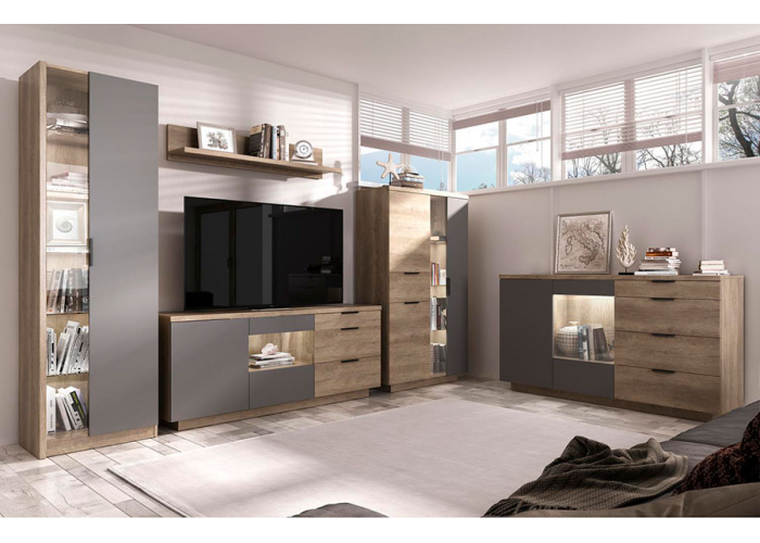 Шкаф с витриной Анрэкс BRYCE 1V