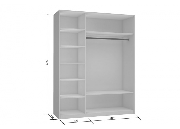 Шкаф-купе Е1 180х57х230 Прайм ДДД