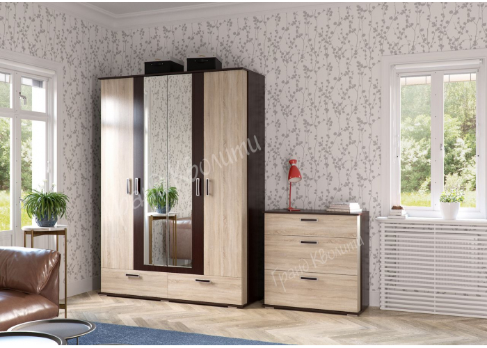 Шкаф 4-х дверный с ящиками Гранд Кволити Даллас