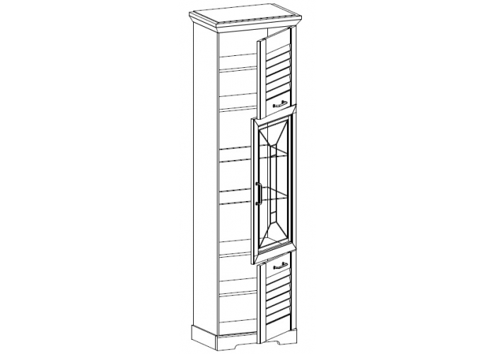 Пенал высокий со стеклом СБК Кантри РТ