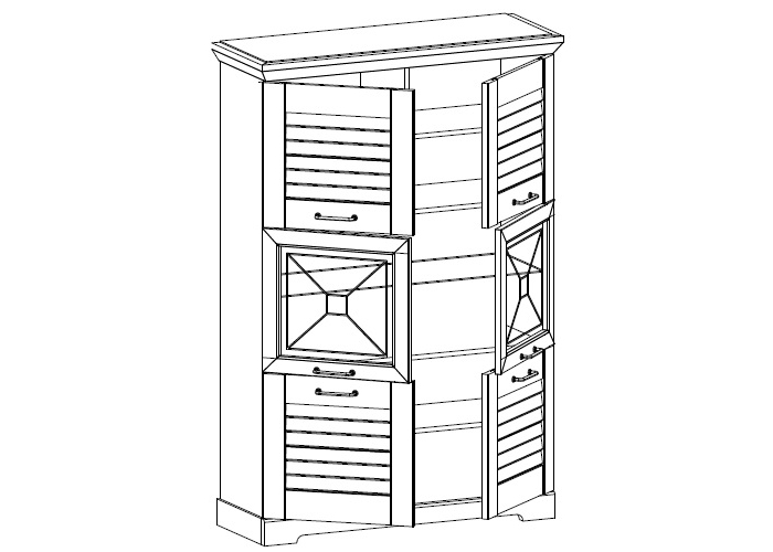 Пенал низкий со стеклом СБК Кантри РТ