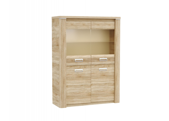 Пенал со стеклом низкий СБК Магнолия ГМ-5