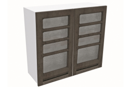 Шкаф 2-х дверный навесной со стеклом СБК Грей ШСТ-80