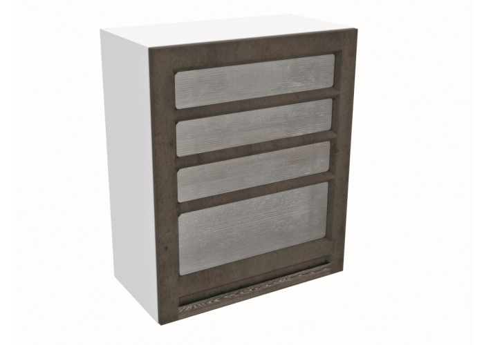 Шкаф навесной со стеклом СБК Грей ШСТ-60