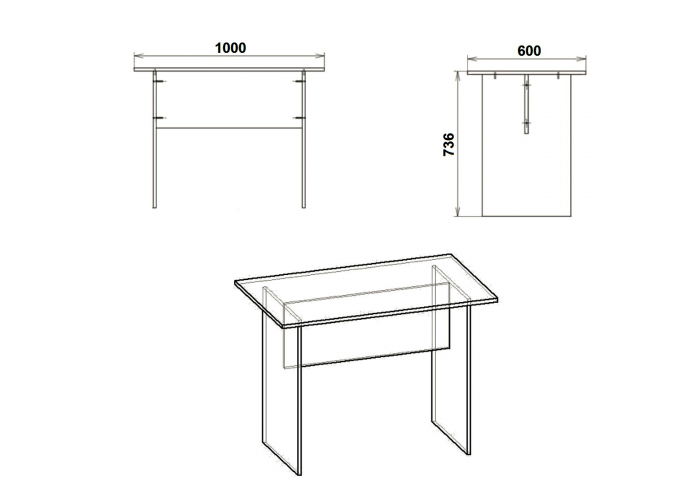 Стол письменный Победа МО1