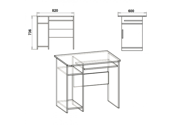 Стол компьютерный Победа СКМ-12