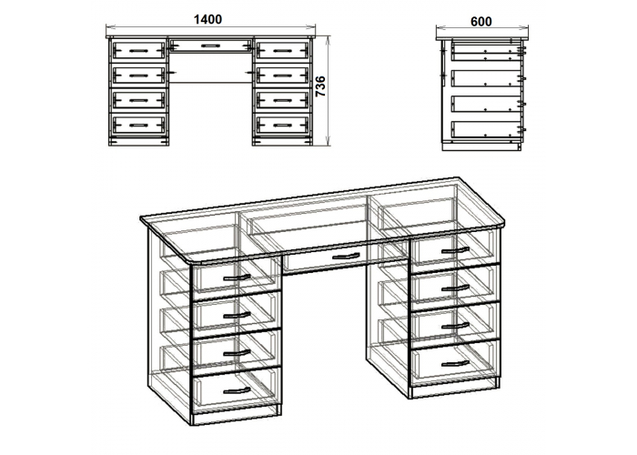 Стол письменный Победа Учитель-3