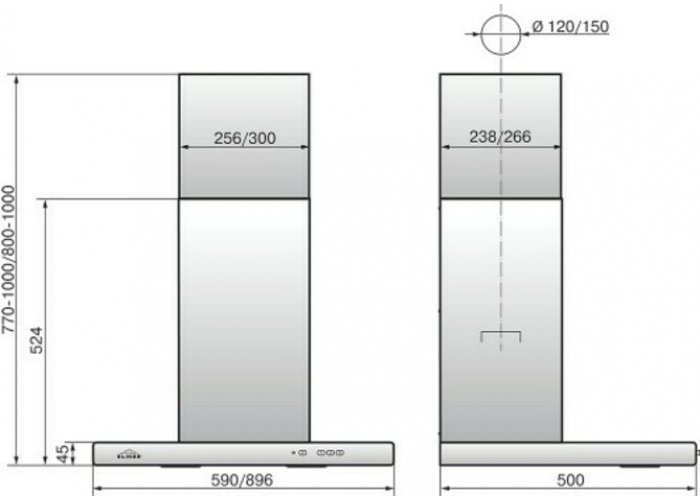 Вытяжка Эликор Квадра 60 нерж