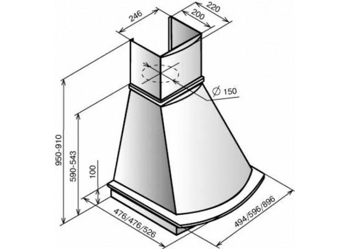Вытяжка Эликор Ротонда 60 бежевый 76905