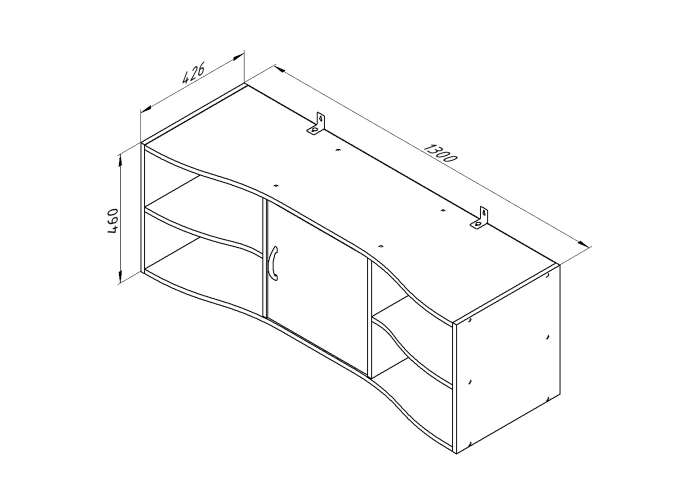 Полка навесная Формула Мебели ДЕЛЬТА-17