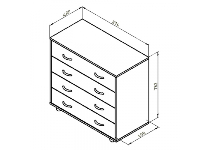 Комод Формула Мебели ДЕЛЬТА-25