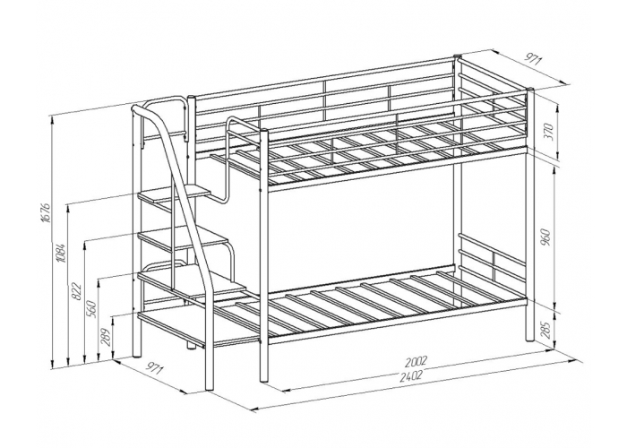 Кровать двухъярусная Формула Мебели Толедо-П