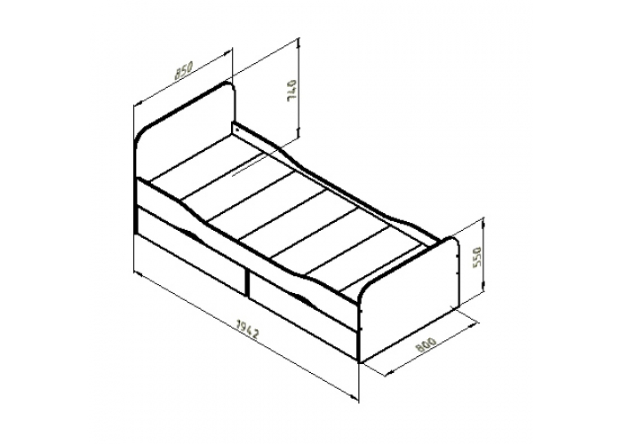 Кровать Формула Мебели ДЕЛЬТА-19