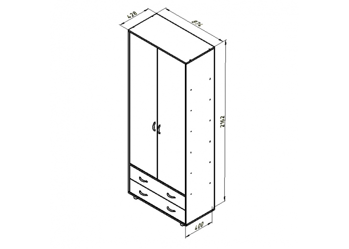 Шкаф для одежды Формула Мебели Дельта-4