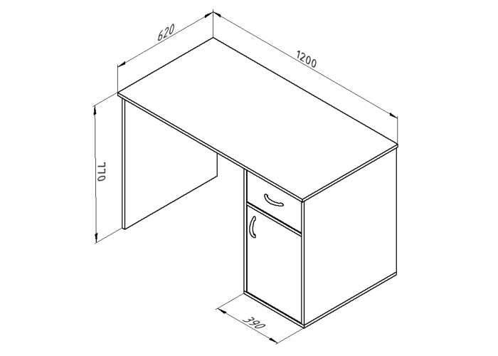 Стол письменный Формула Мебели Дельта-15/1