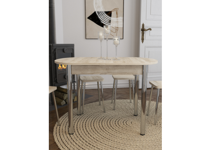 Стол Форт Универсальный раздвижной пластик Хром