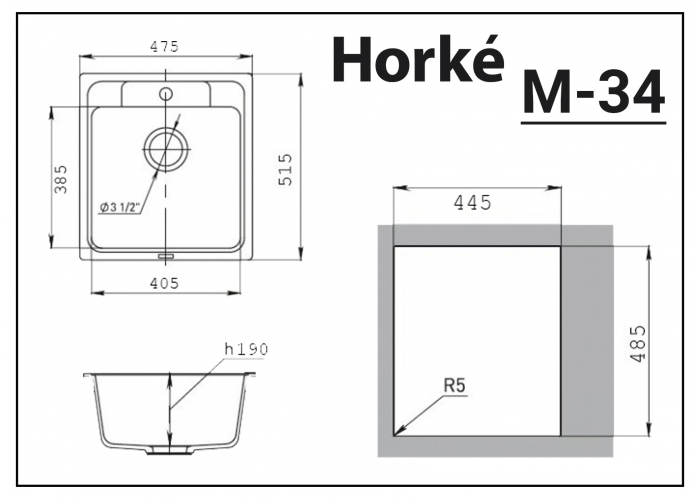 Мойка HORKE М-34 песочный
