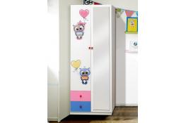 Шкаф 2-х дверный с ящиками и зеркалом Матрица Совята 2.1