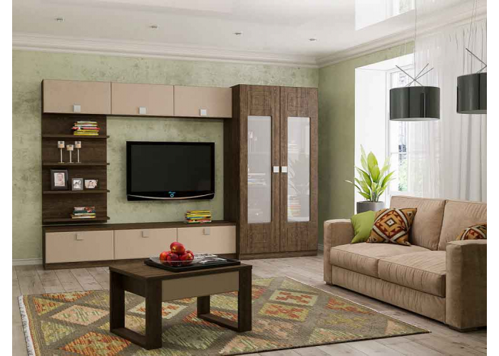 Шкаф-пенал со стеклом Compass Анастасия Дуб Роше АН-4К