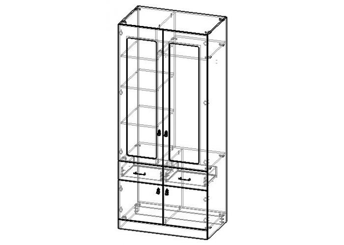 Шкаф Джелани Франческа комбинированный ФШ1к