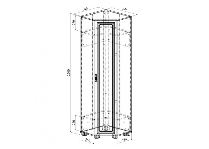 Угловой шкаф Compass Монблан МБ-20К (с зеркалом)