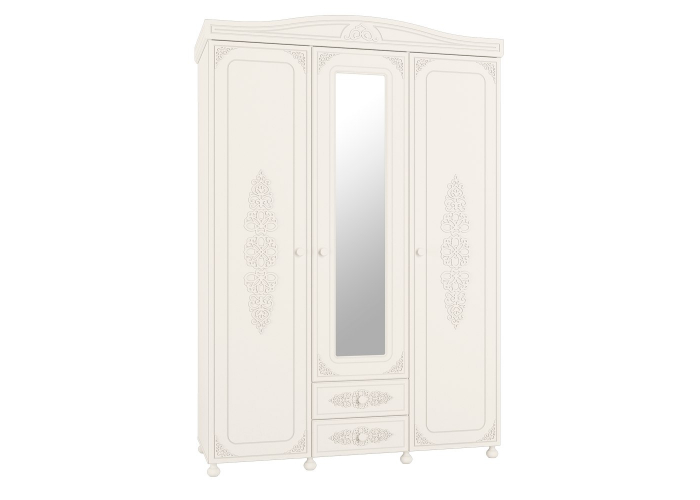 Шкаф трехстворчатый с зеркалом Compass Ассоль АС-27