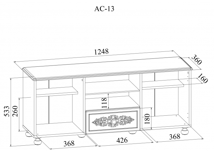 Тумба Compass Ассоль АС-13