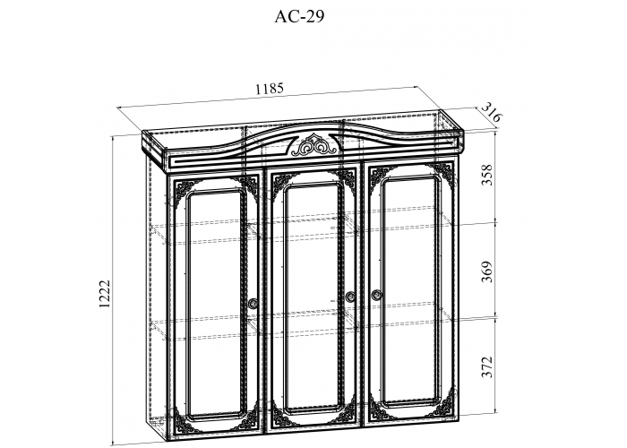 Шкаф-витрина Compass Ассоль Плюс АС-29
