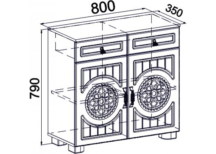 Тумба комбинированная Compass Монблан МБ-5