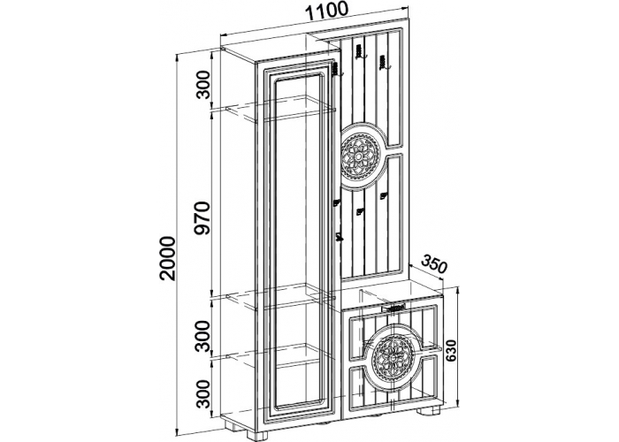 Шкаф комбинированный Compass Монблан МБ-10
