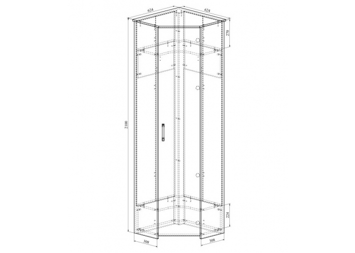Шкаф угловой Compass Агата АТ-8