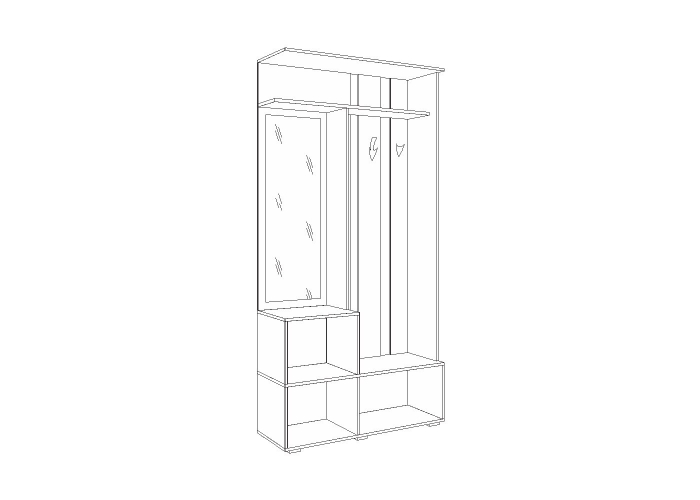 Шкаф комбинированный Моби Глория 105/02