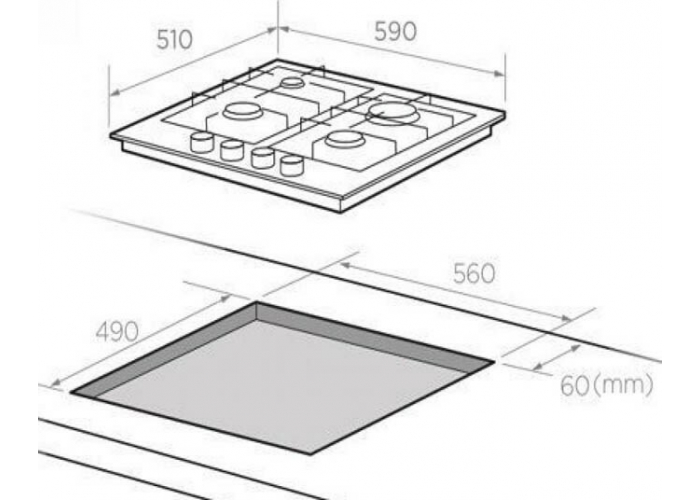 Газовая варочная панель Midea MG606W