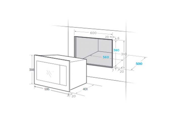 Микроволновая печь встраиваемая Midea TG925B8D-WH
