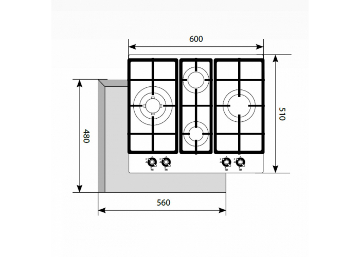 Газовая варочная панель LEX GVG 6043C IV LIGHT