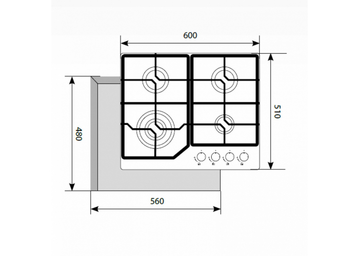 Газовая варочная панель LEX GVG 640-1 BL