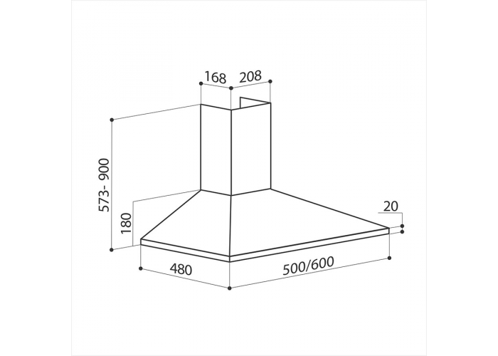 Встраиваемая вытяжка LEX BASIC 600 INOX